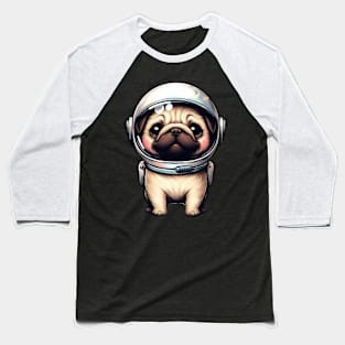 Pug astronaut cute little Baseball T-Shirt